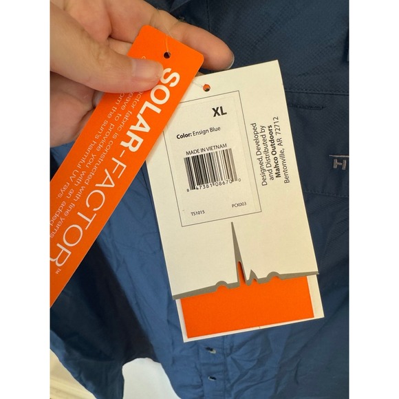 Habit navy‎ blue fishing shirt size xl nwt - Picture 3 of 4